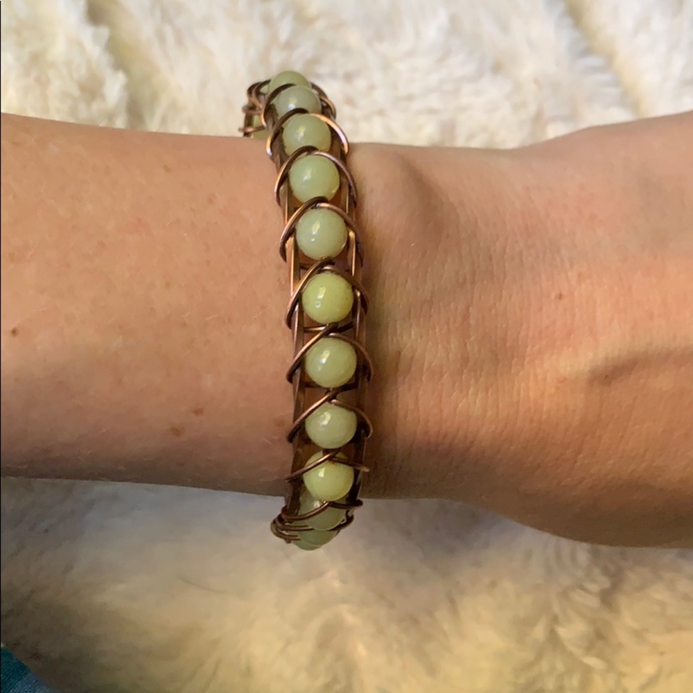 Bronze & Green Costume Bracelet
